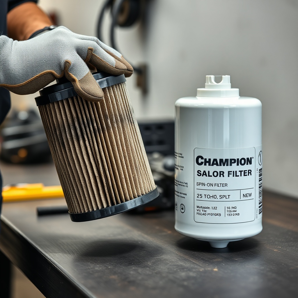 A clean photorealistic photo of a user wearing gloves holding a used