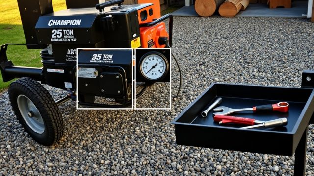 Champion 25-Ton Log Splitter: Hydraulic Pressure Adjustment for Beginners