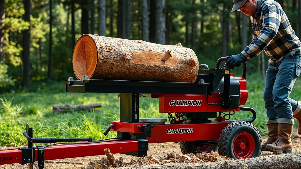 Champion 25-Ton Log Splitter: Expert Tips for Splitting Knotty Wood