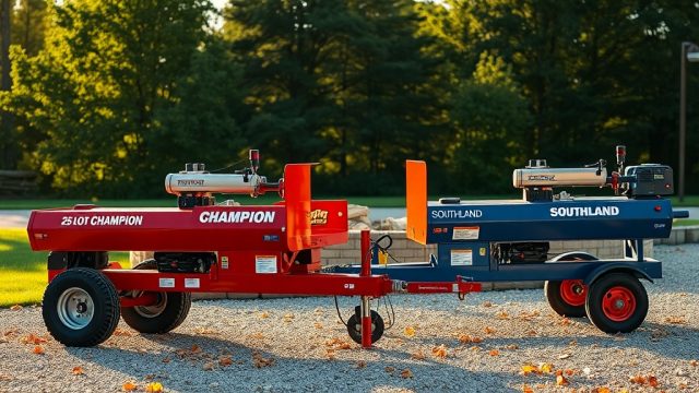 Champion 25-Ton vs Southland 22-Ton Log Splitter: Fuel Efficiency Comparison