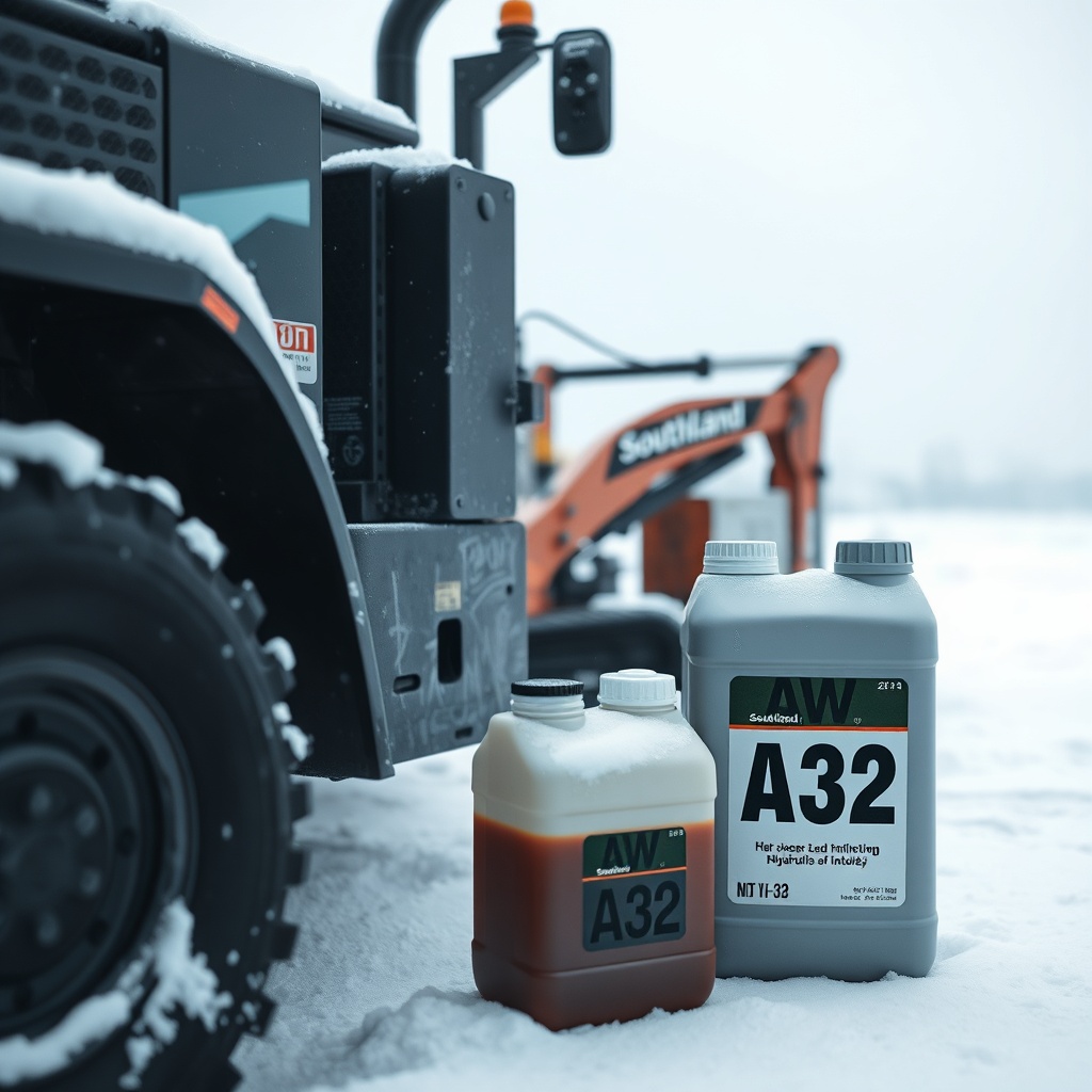 <photorealistic photo of a Southland 22-Ton splitter in snow