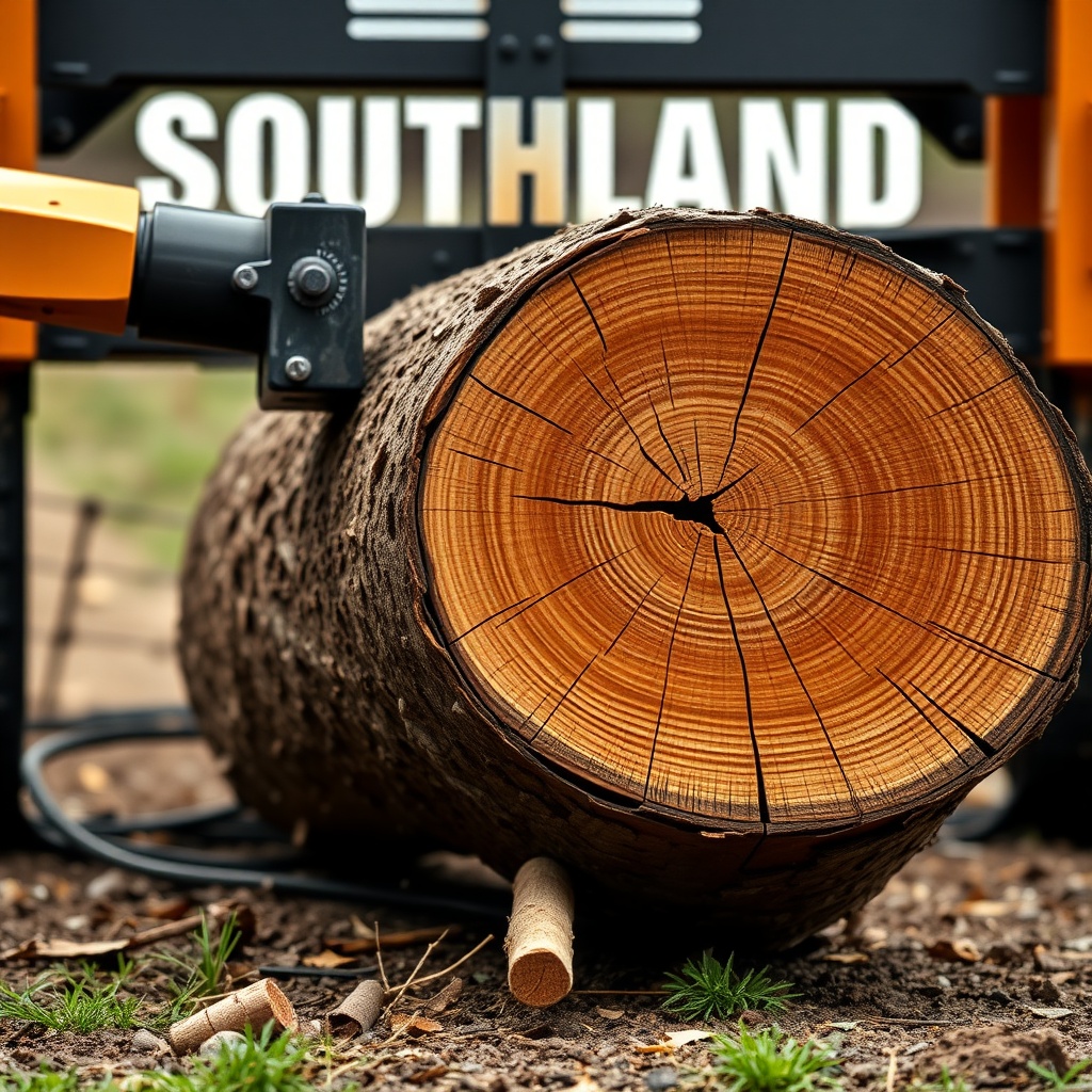 <clean photorealistic photo of the Southland 22-Ton splitter in action